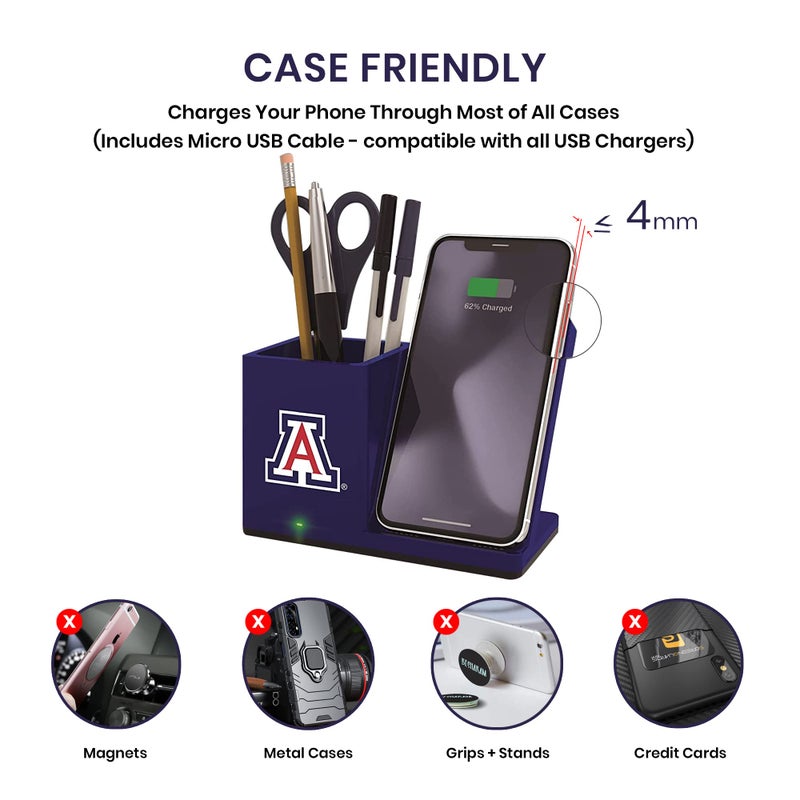 SOAR NCAA Wireless Cell Phone Charging Stand and Desktop Organizer, Arizona State Sun Devils - Image 4